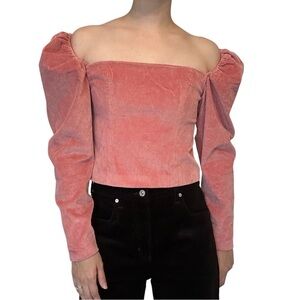 Revolve LPA Corduroy Bustier Corset Top Pink Going Out Feminine Size Small